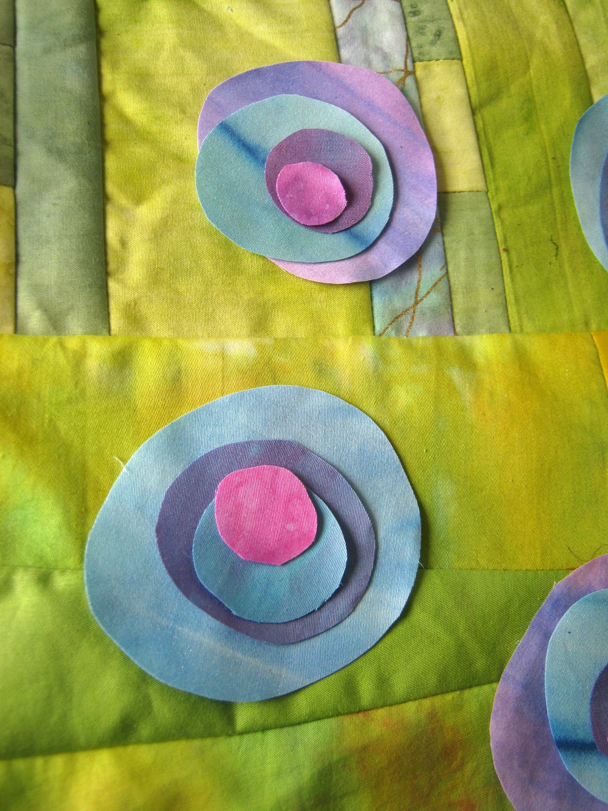 Quilt Routes Green grass... part two...