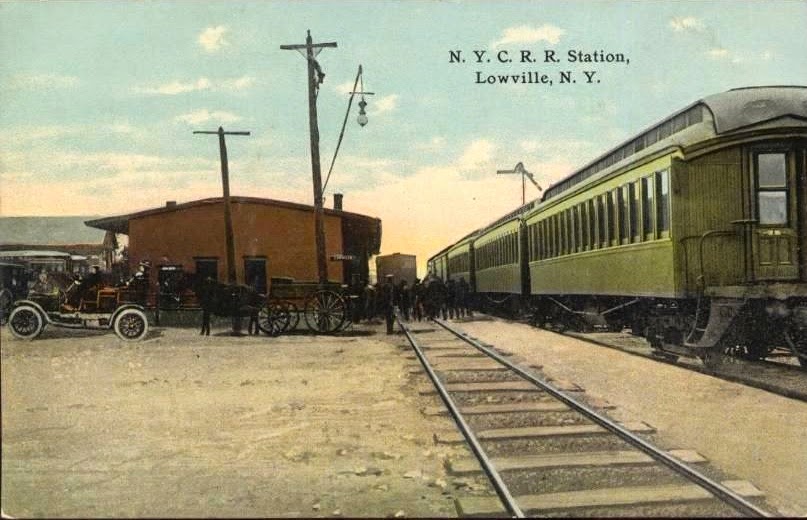 Vintage Railroad Pictures New York Central Station at Lowville, N.Y.