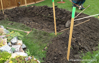 Rain garden in progress