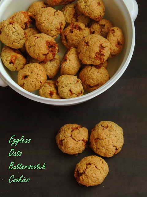 Eggless oats butterscotch cookies