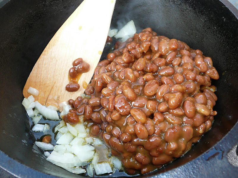 Everyday Dutch Oven Baked Beans and Eggs