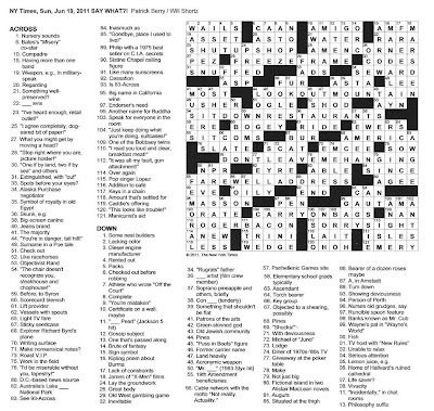 Sunday Crossword on The New York Times Crossword In Gothic  06 19 11     Well Preserved
