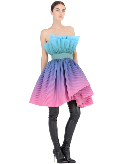 CAPUCCI  OVERLAPPING PLISSÉ ORGANZA MINI DRESS
