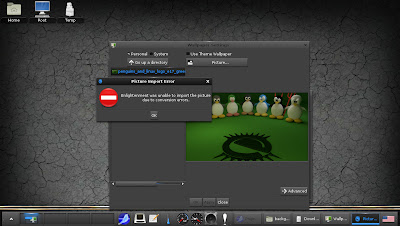 openSUSE 12.2 Enlightenment E17 change background error