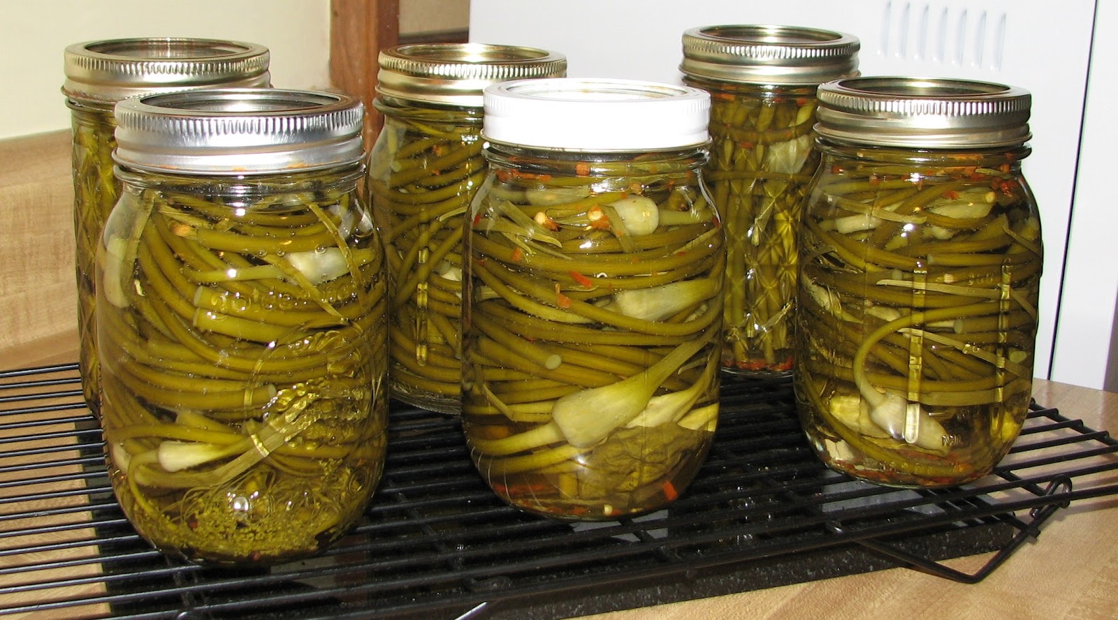 Meme Lou's Pickled Garlic Scapes Canning Homemade!