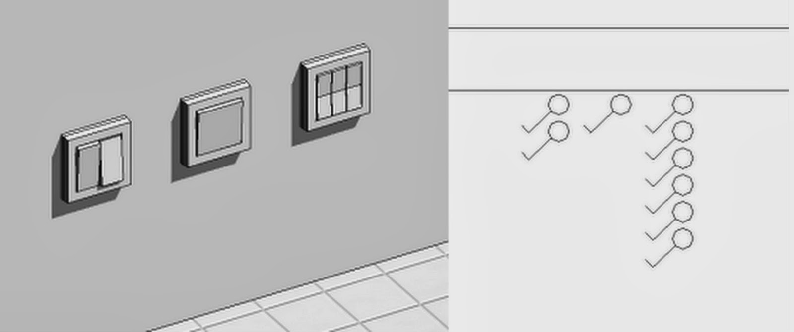 Custom Revit Families Electrical fixtures / Elementy elektryczne