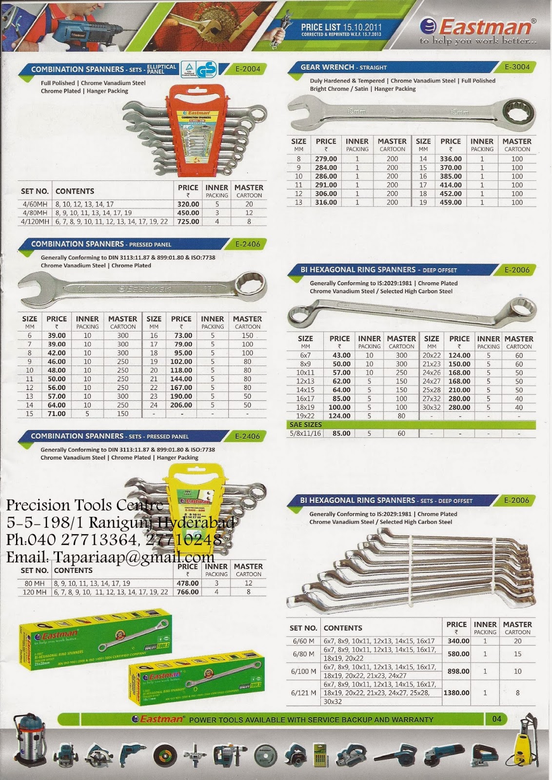 hand tools price list Hand Tools
