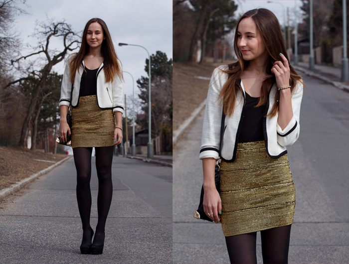 Gold skirt | A Cup Of Style