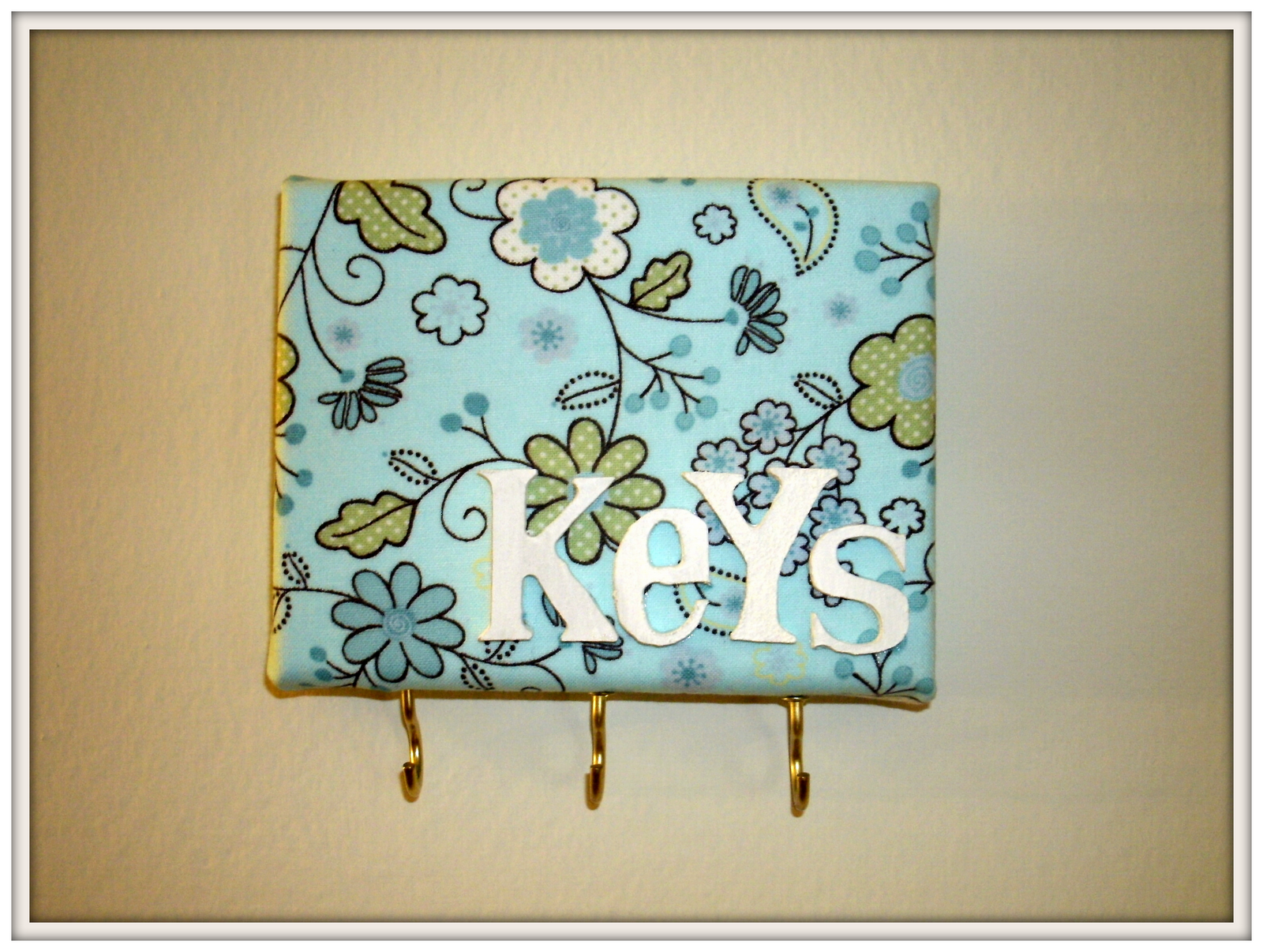 Adventures With Emma Fabric Covered Canvas Keyholder