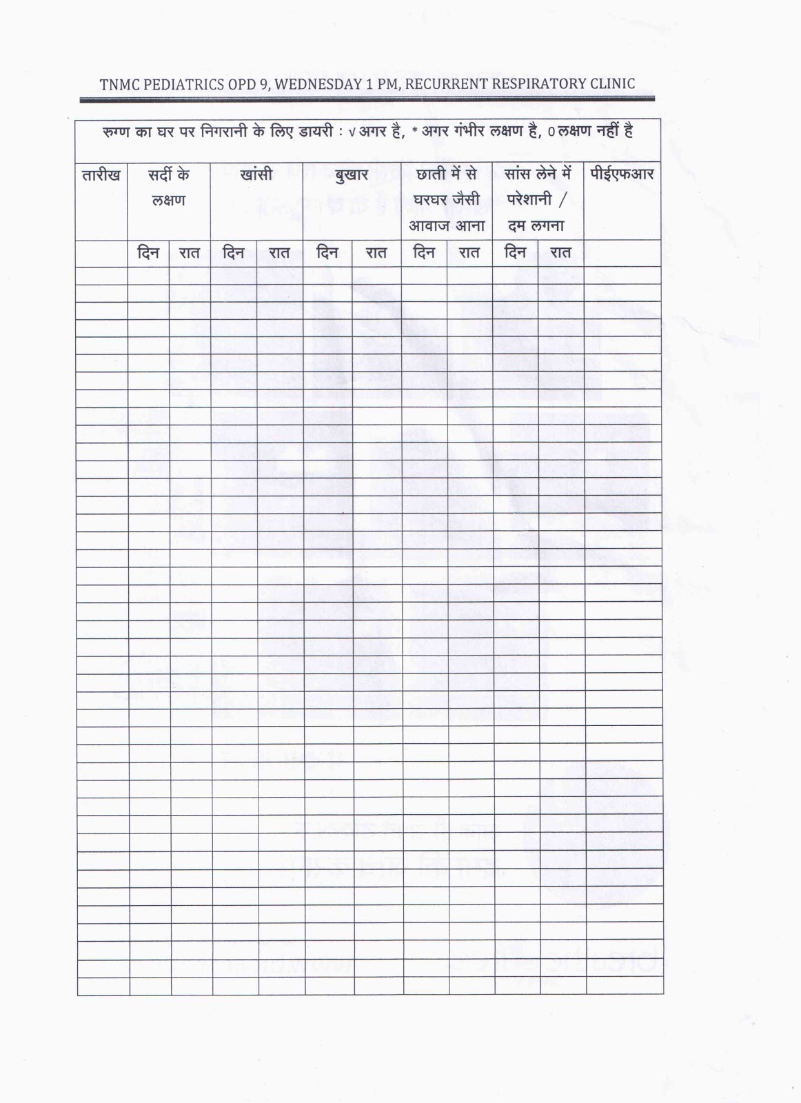 Recurrent Respiratory Clinic Best Asthma Diary Format For Home Monitoring Therapy Of Coughers Asthma Diary Template
