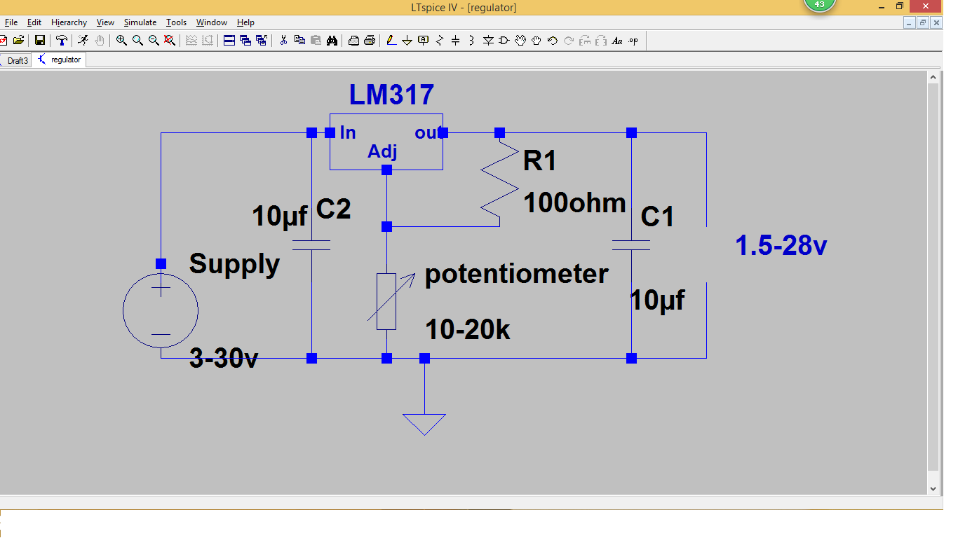 Variable voltage regulator using Lm317 Project 7 IC Projects