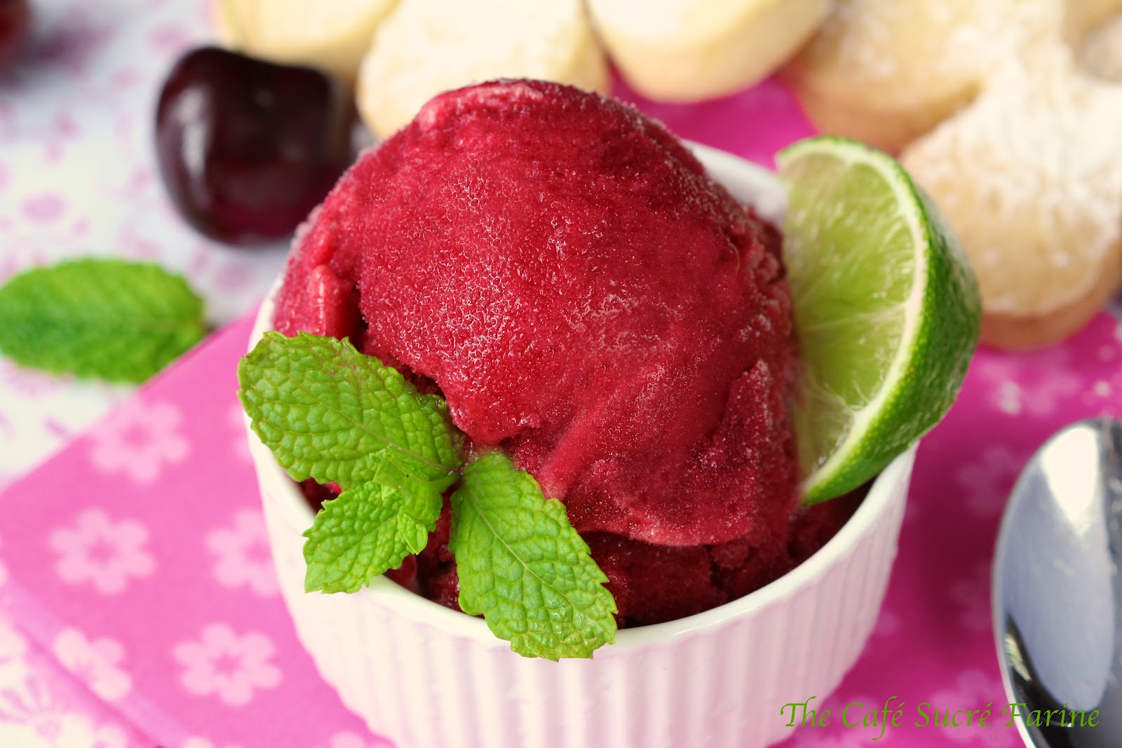 Cherry Limeade Sorbet The Café Sucre Farine
