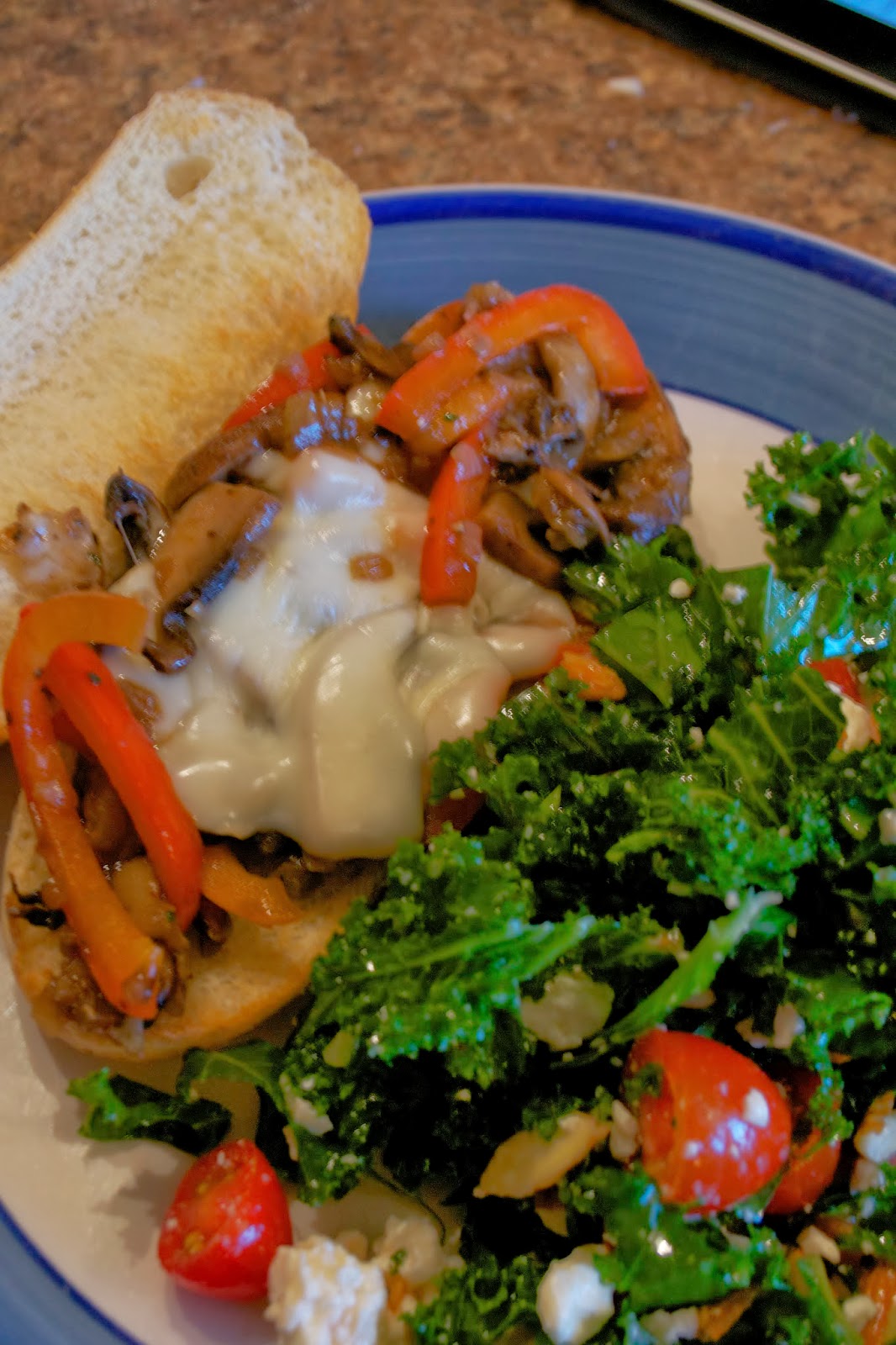 Equal Opportunity Kitchen Portobello Philly Cheese Steak Sandwich