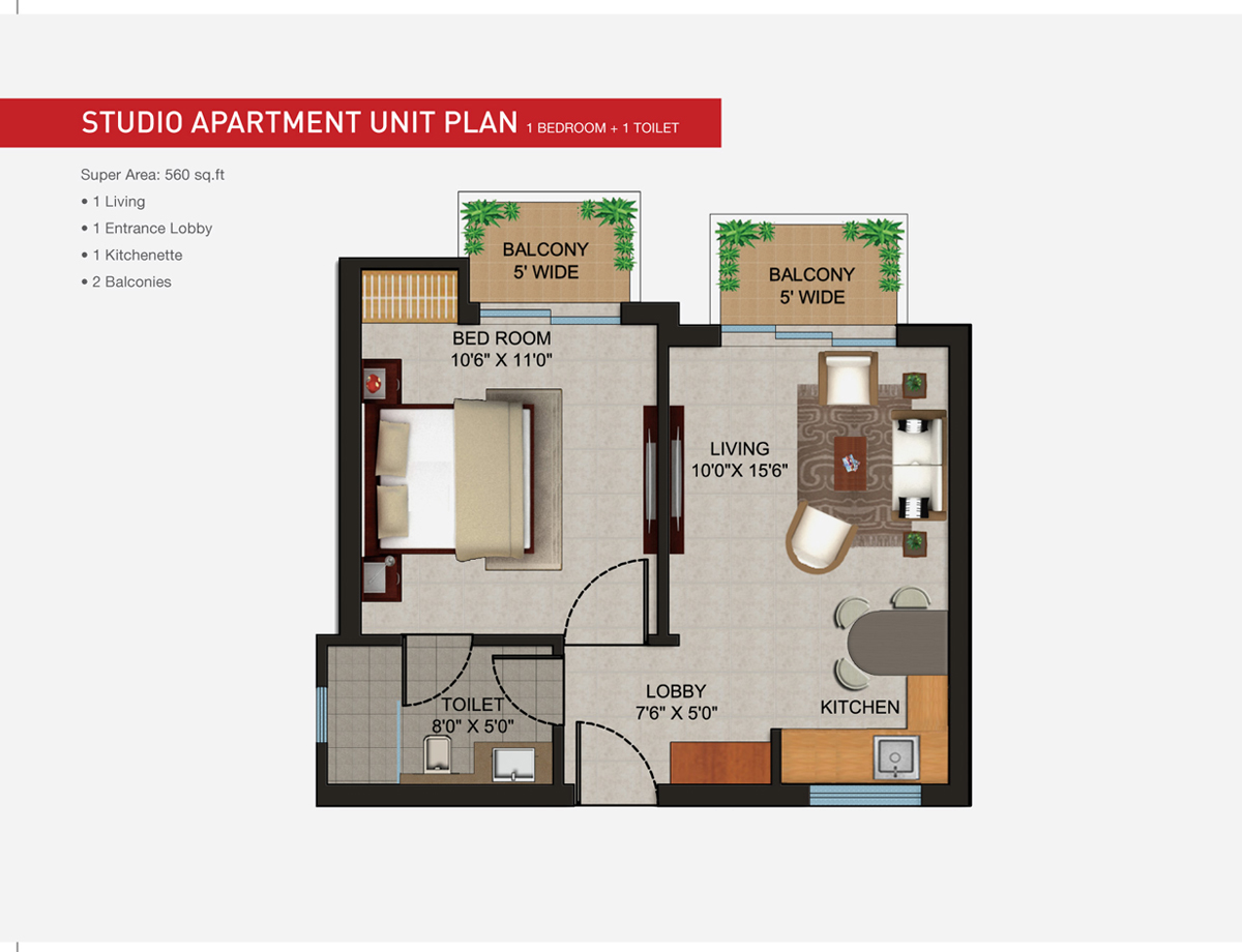 2 Bedroom Apartment House Plans