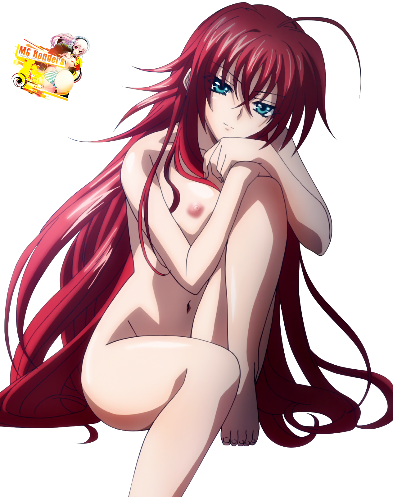 High School DxD - Rias Gremory Render 49 Ecchi Hentai Naked Nipples.