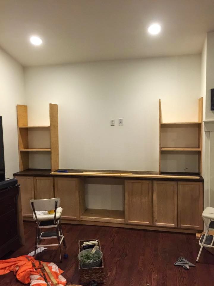 One Thrifty Chick DIY Custom Media Built Ins