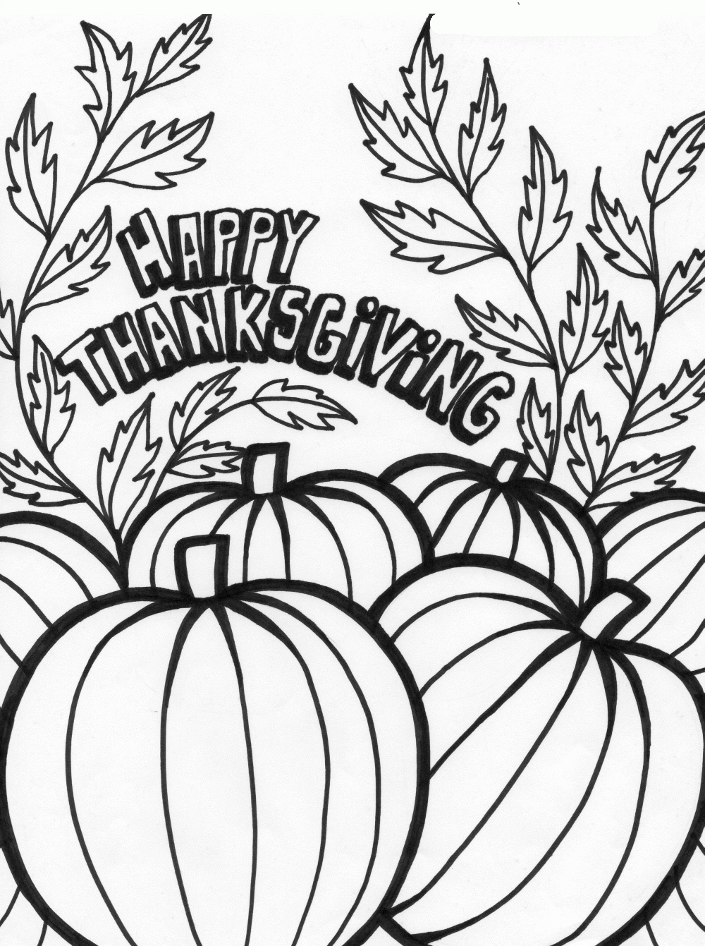 Happy Thanksgiving Coloring Pages