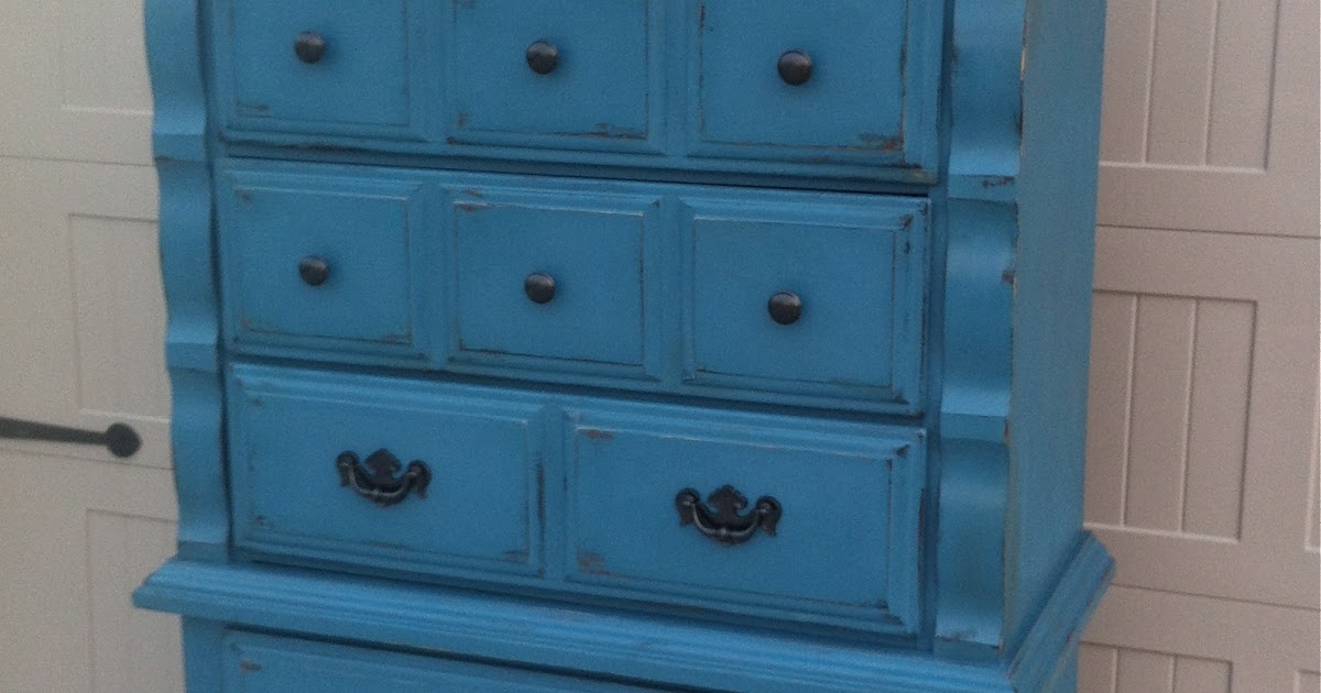Lively Grace Tall boy dresser in Aubsomme Blue