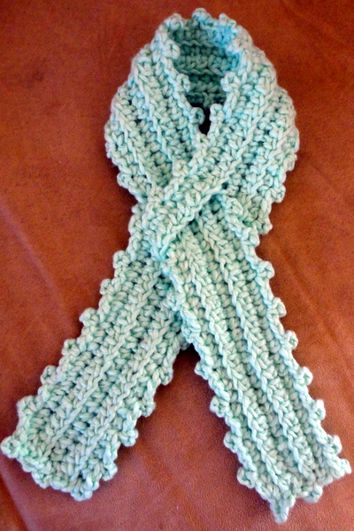 Delias Crochet: Ribbed Picot Keyhole Scarf for Toddler