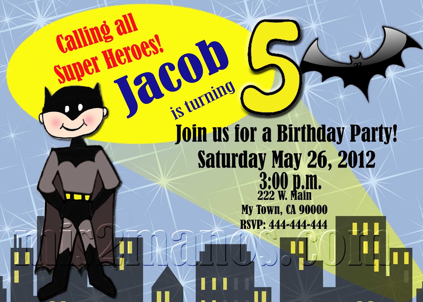Batman Birthday Invites