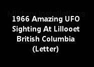 1966 Amazing UFO Sighting At Lillooet British Columbia (Letter)