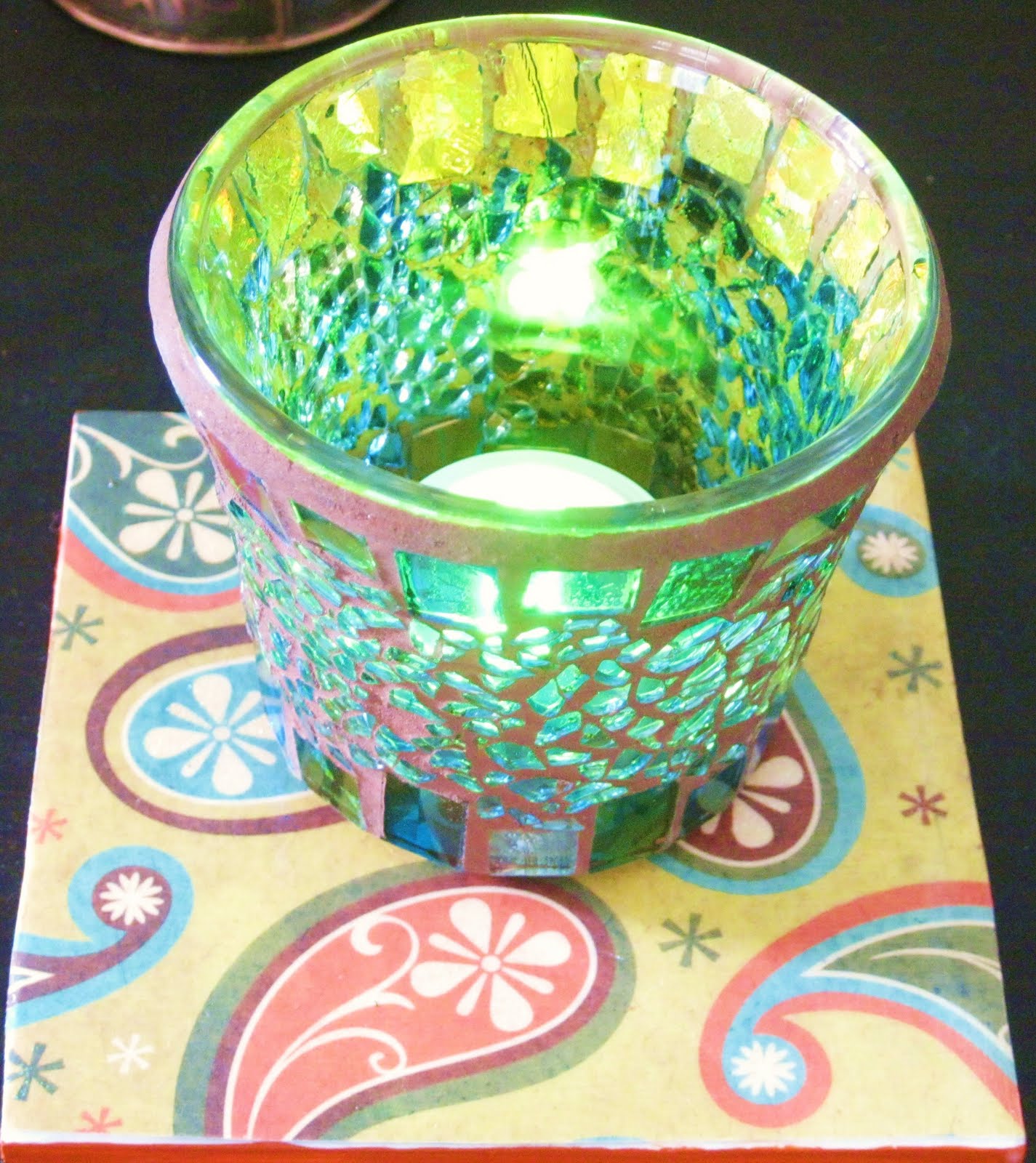 ethnically chic Decoupage Coffee mug coasters...my latest DIY