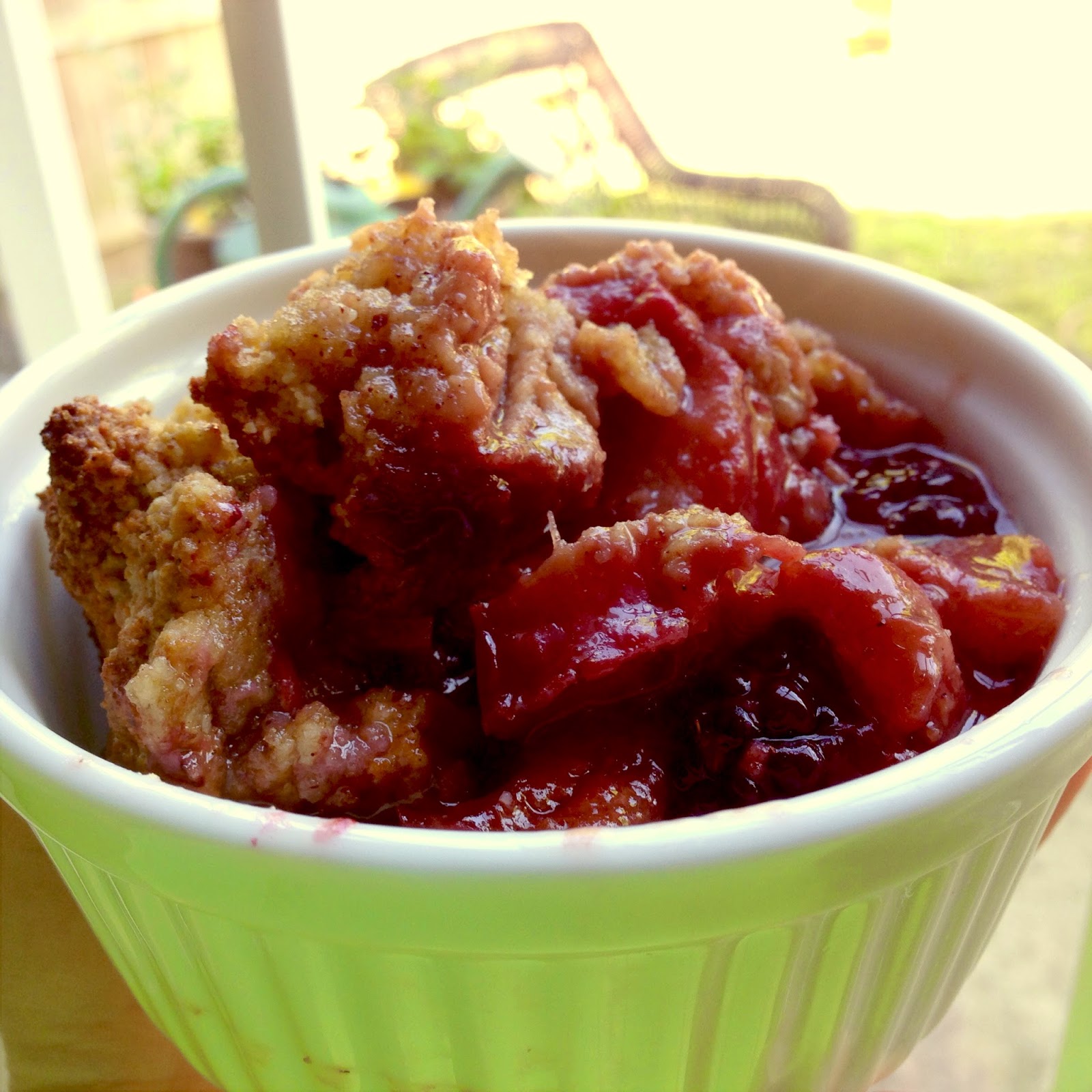 Jenny Bakes Blackberry Rhubarb Crisp lower sugar, glutenfree