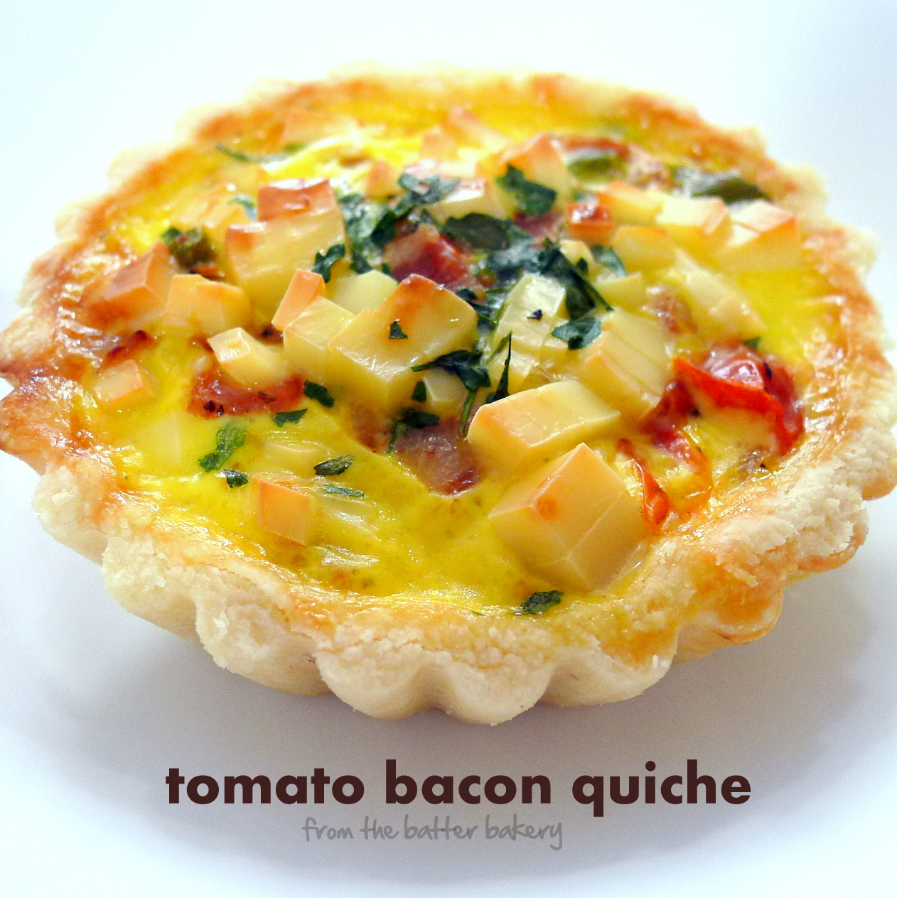 the batter baker Mini Tomato Bacon Quiche