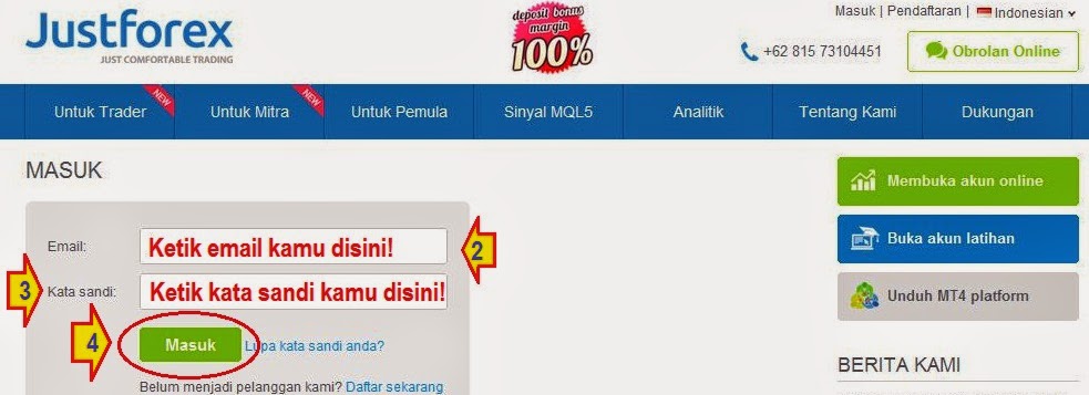 Cara Daftar Justforex Buka Akun Real Bonus Deposit 10 100 Cara Deposit Modal Di Broker Justforex