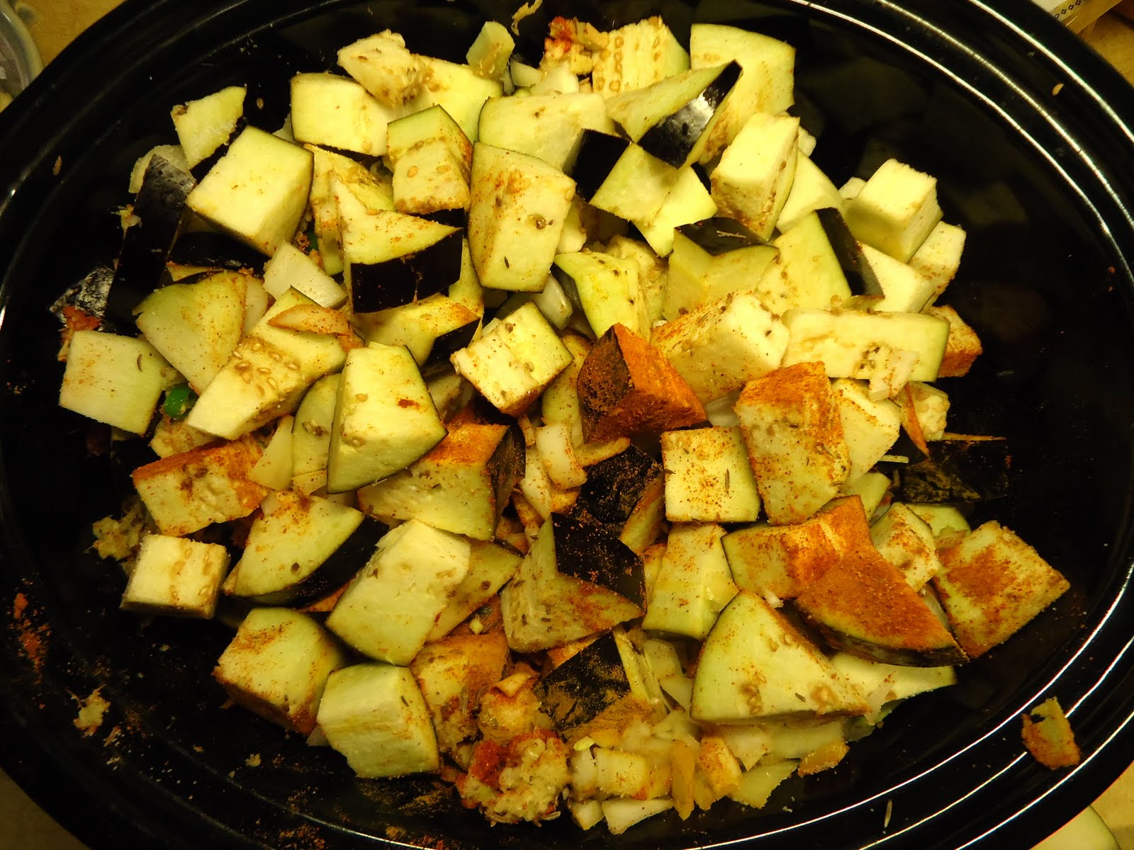 Get Skinny, Go Vegan. GingerGarlic Eggplant from "The Indian Slow