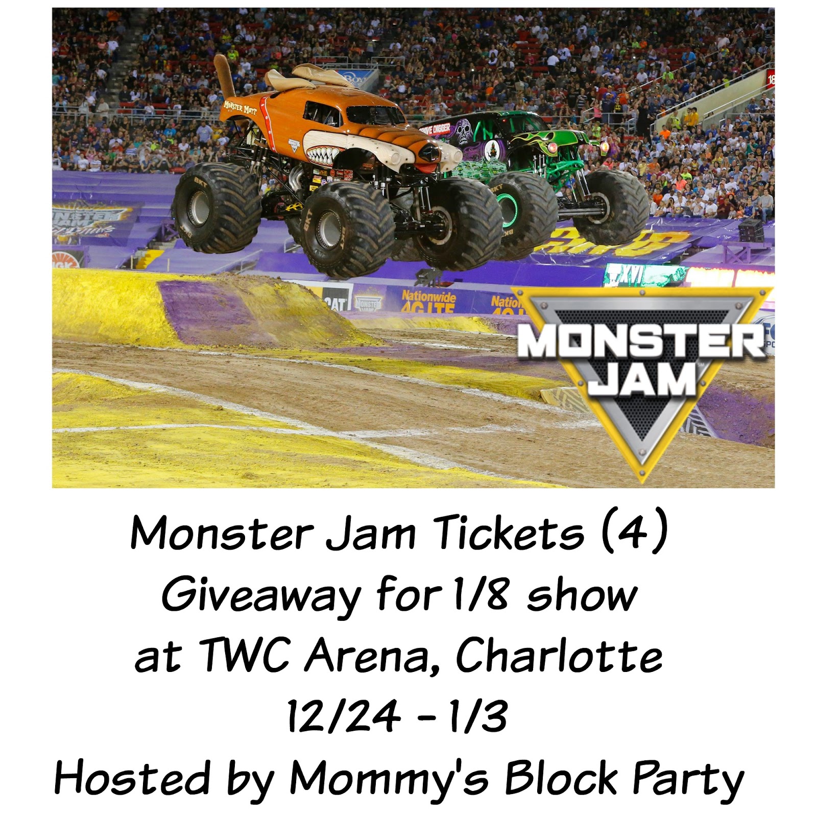 Monster Jam is Coming to Charlotte + Ticket Giveaway Mommy's Block Party