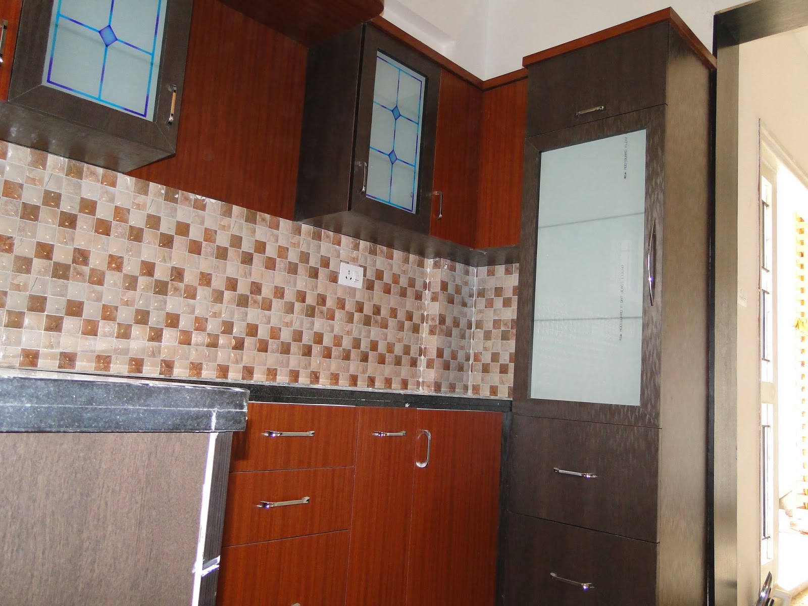 Modular kitchen cabinets Modular Design Cabinets & Tall Unit Designer frosted glass doors