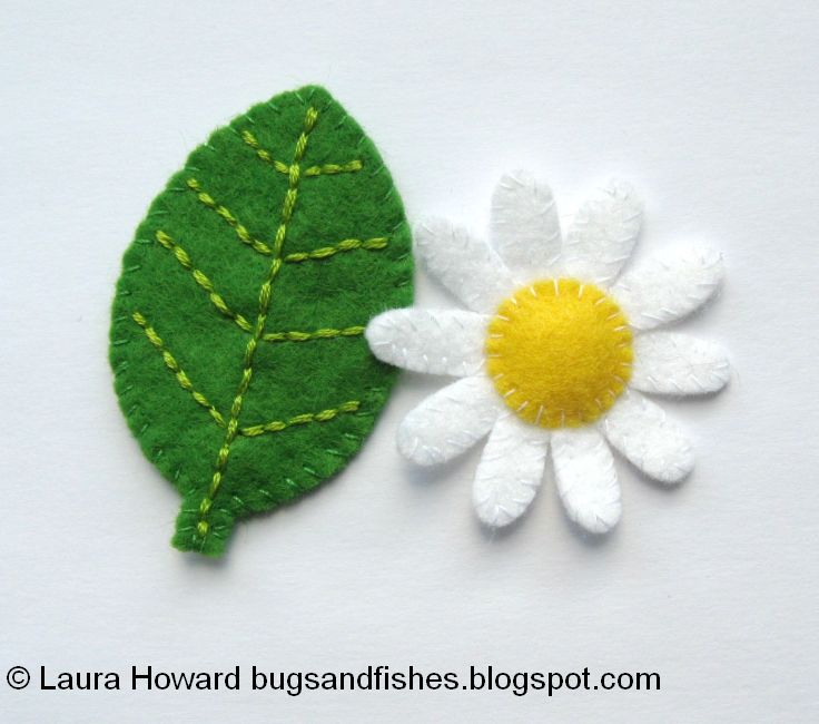Bugs and Fishes by Lupin How To Make a Mini Felt Leaf & Daisy