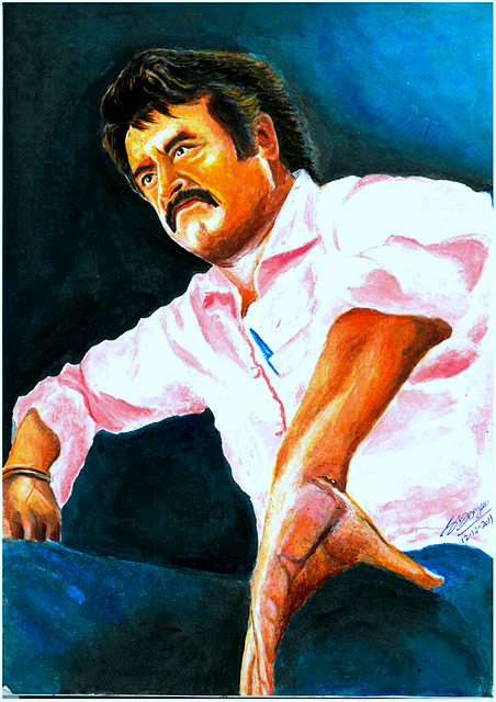 Artists Of India Rajinikanth Painting