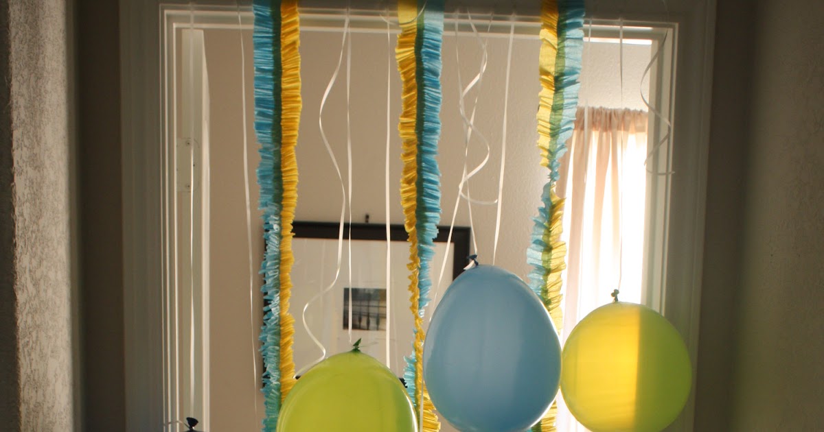 Getting Some Fun Out of Life Birthday Doorway ruffled streamers and balloons