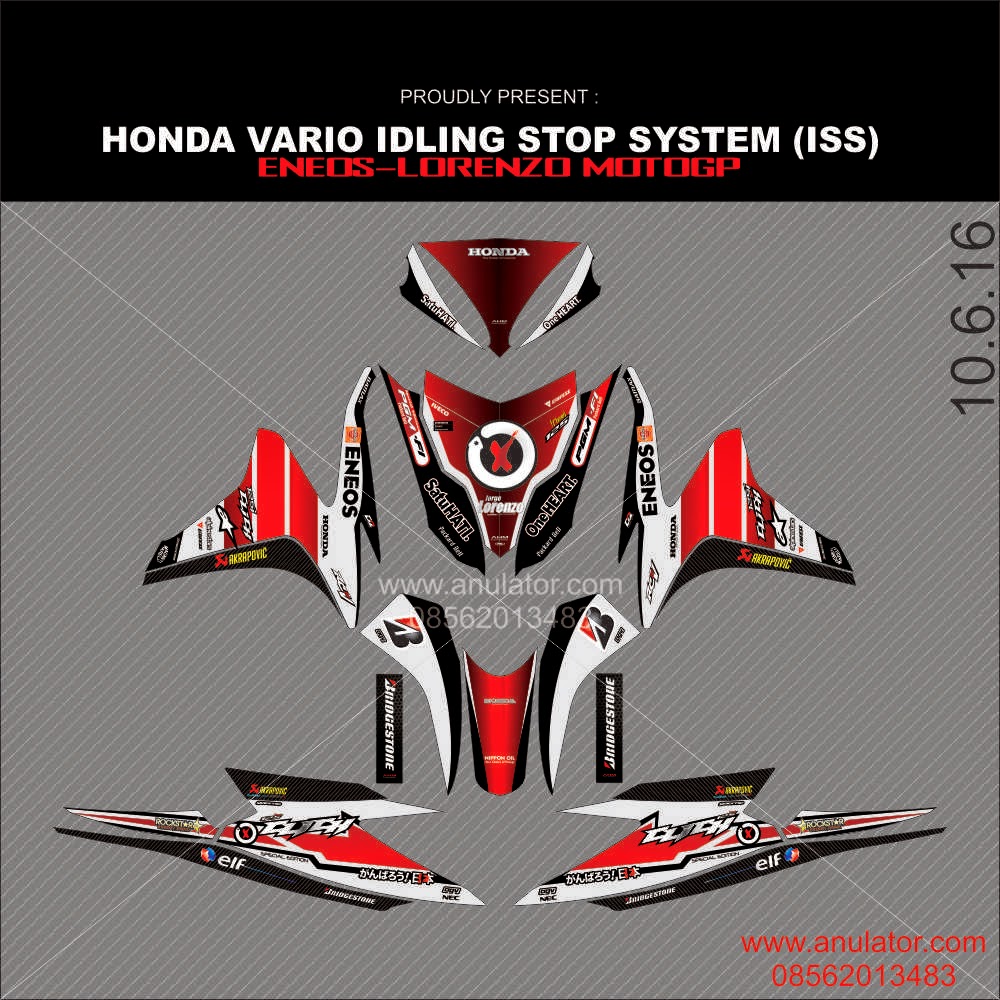 Honda Vario ISS Moto GP Digital Print Stiker Motor Sticker