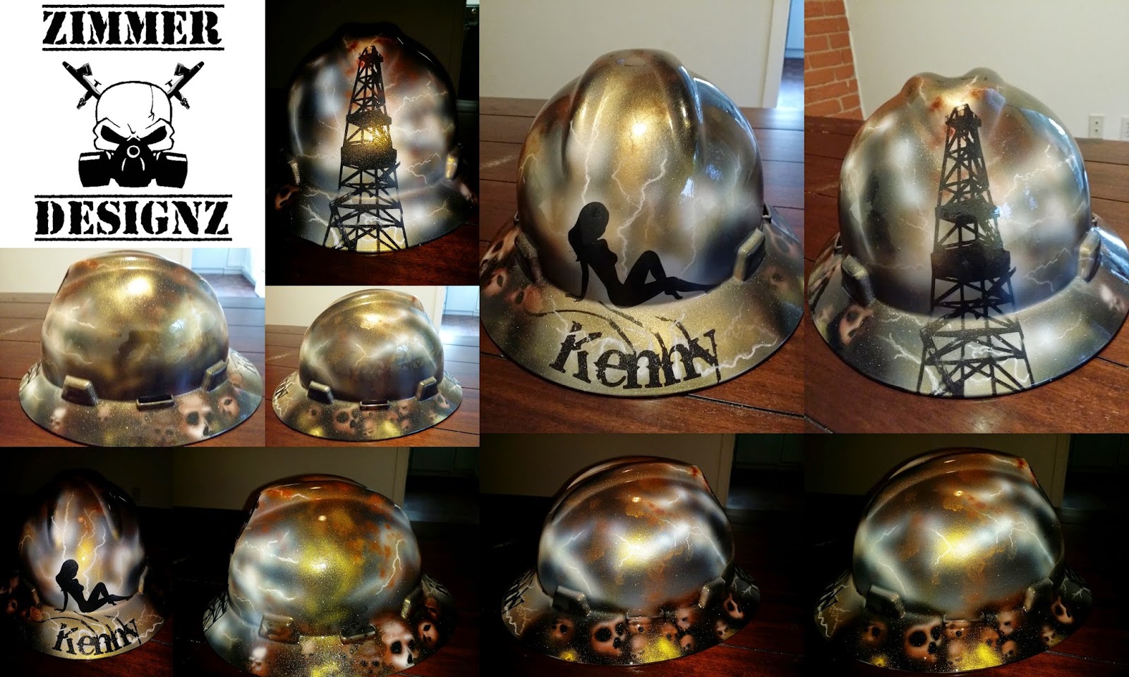 Zimmer DesignZ Custom Paint Finished up a few more custom hard hats