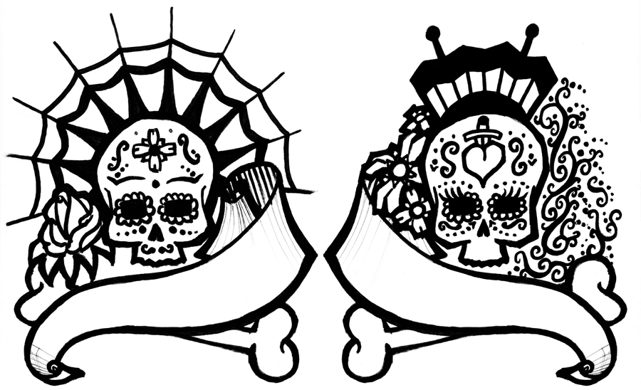 I Use The Term Loosely His and Hers Sugar Skulls