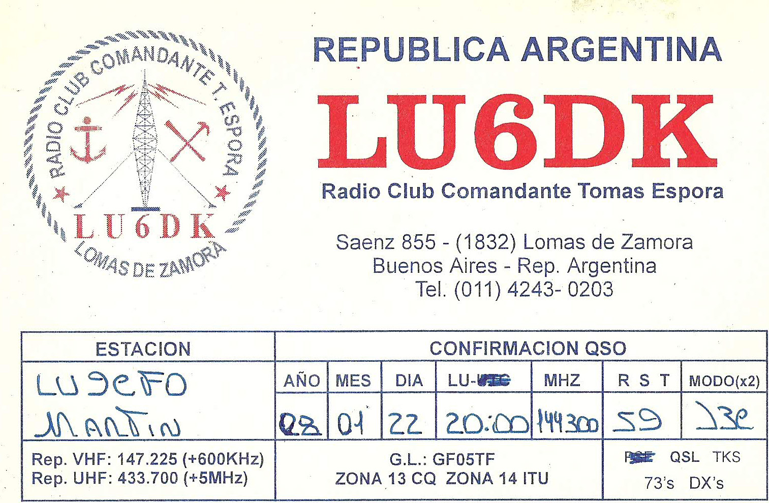 LU9EFO Martín Butera Categoría Superior 1,2 Ghz QAP RPT 1287 12 Mhz