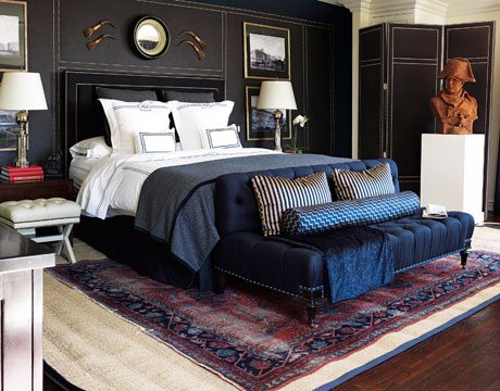 Mary McDonald Covered One Wall In This Bedroom In Ralph Lauren