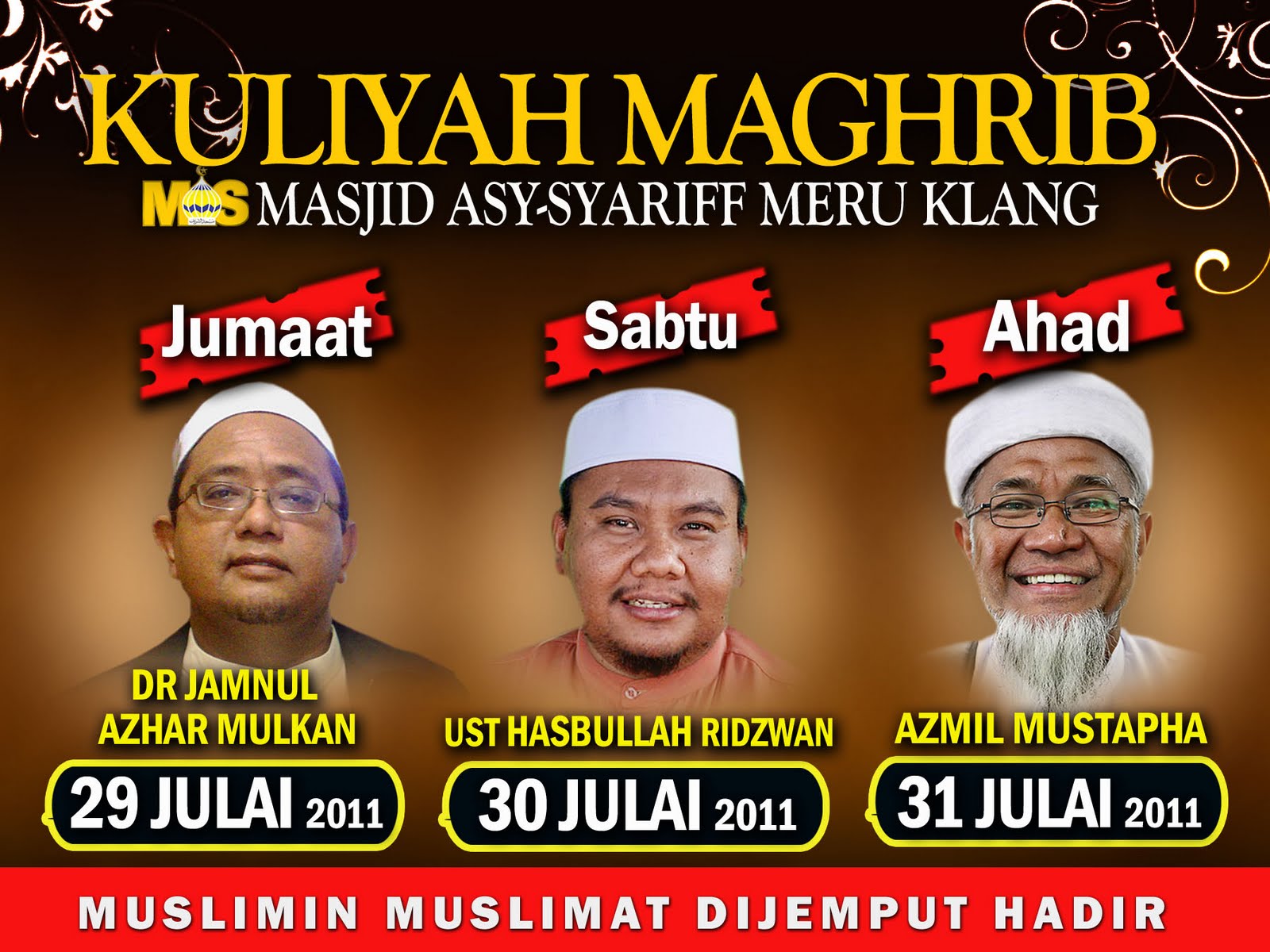 Kuliah Ramadhan di Masjid Asy Syarif Meru Klang www.mymaktabaty.com