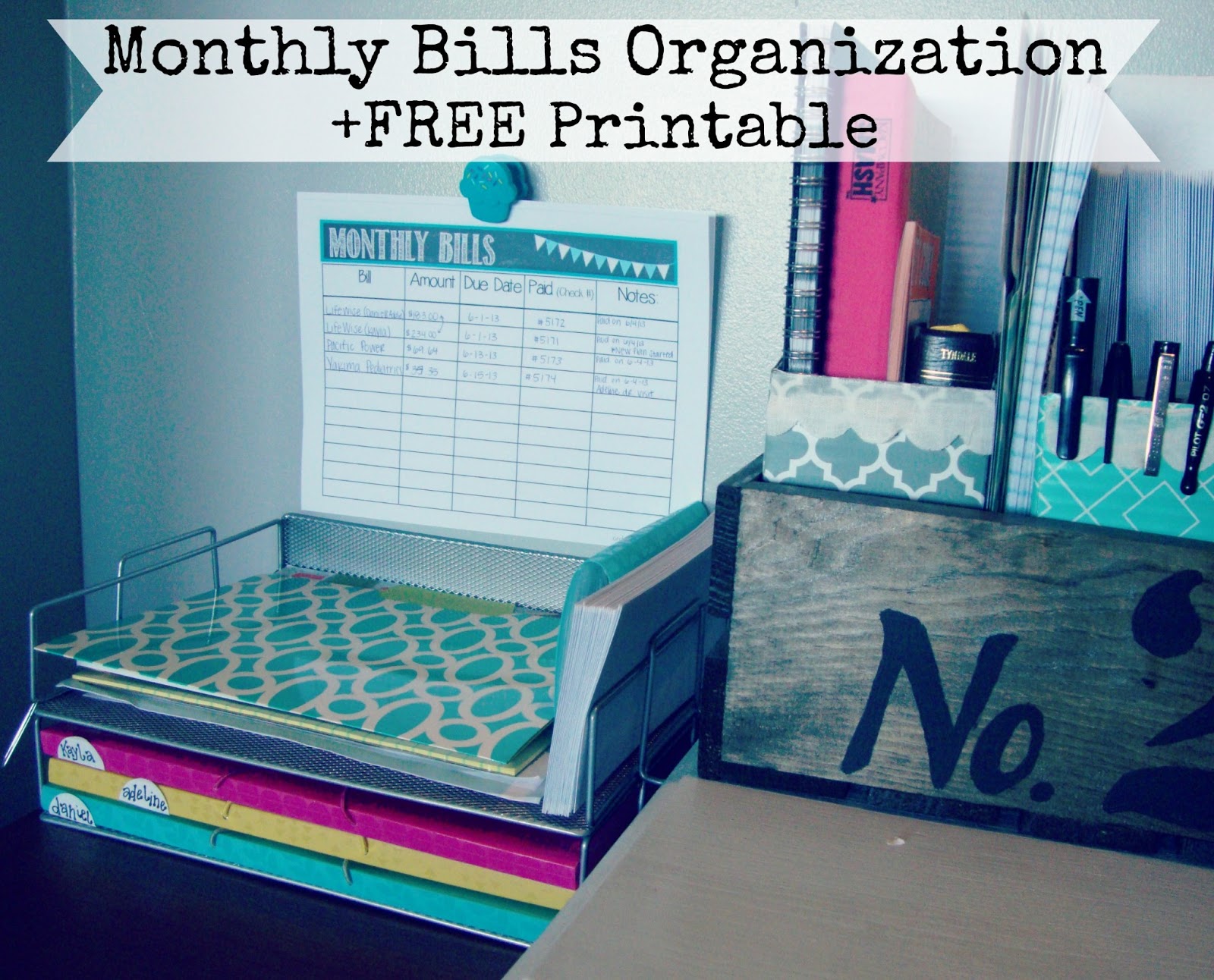 bill payment organizer template