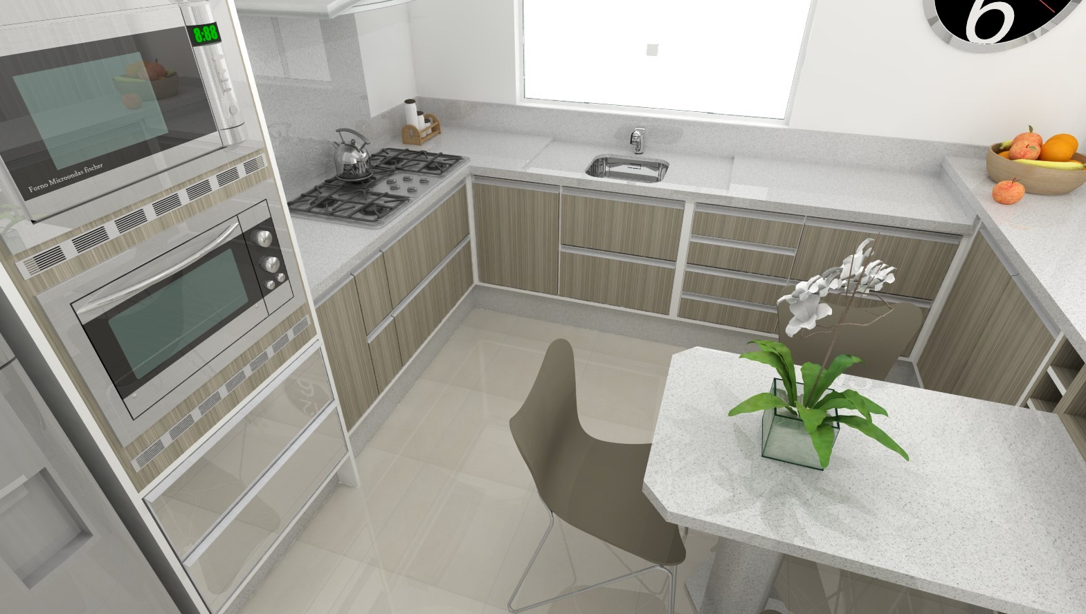 #AC681F Sekai Projetos e Interiores: Sala e cozinha móveis brancos com 1569x888 px Projetos De Salas E Cozinhas Conjugadas #823 imagens
