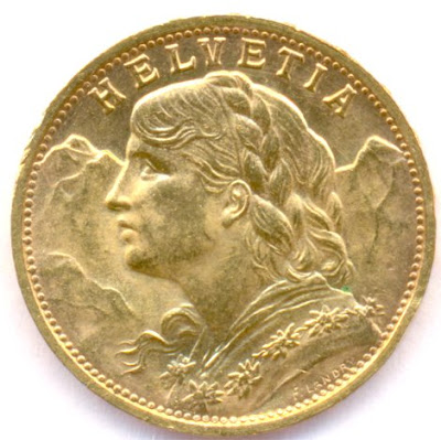 Switzerland gold coin