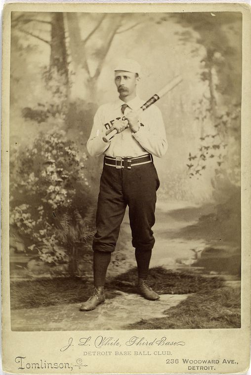 baseball photo,1887 1 Detroit Wolverines Photo Deacon White 