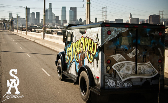 Massive Armored Graffiti Art Truck by Mr Cartoon