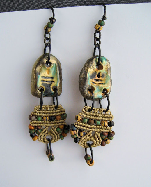 Handmade jewelry - earrings by Sherri Stokey of Knot Just Macrame