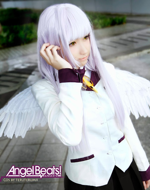Kanade Tachibana Pretty Asian Cosplay Japanese Angel Beats Anime manga otaku kawaii cute coslayer tenshi tenshii angel cosplay 