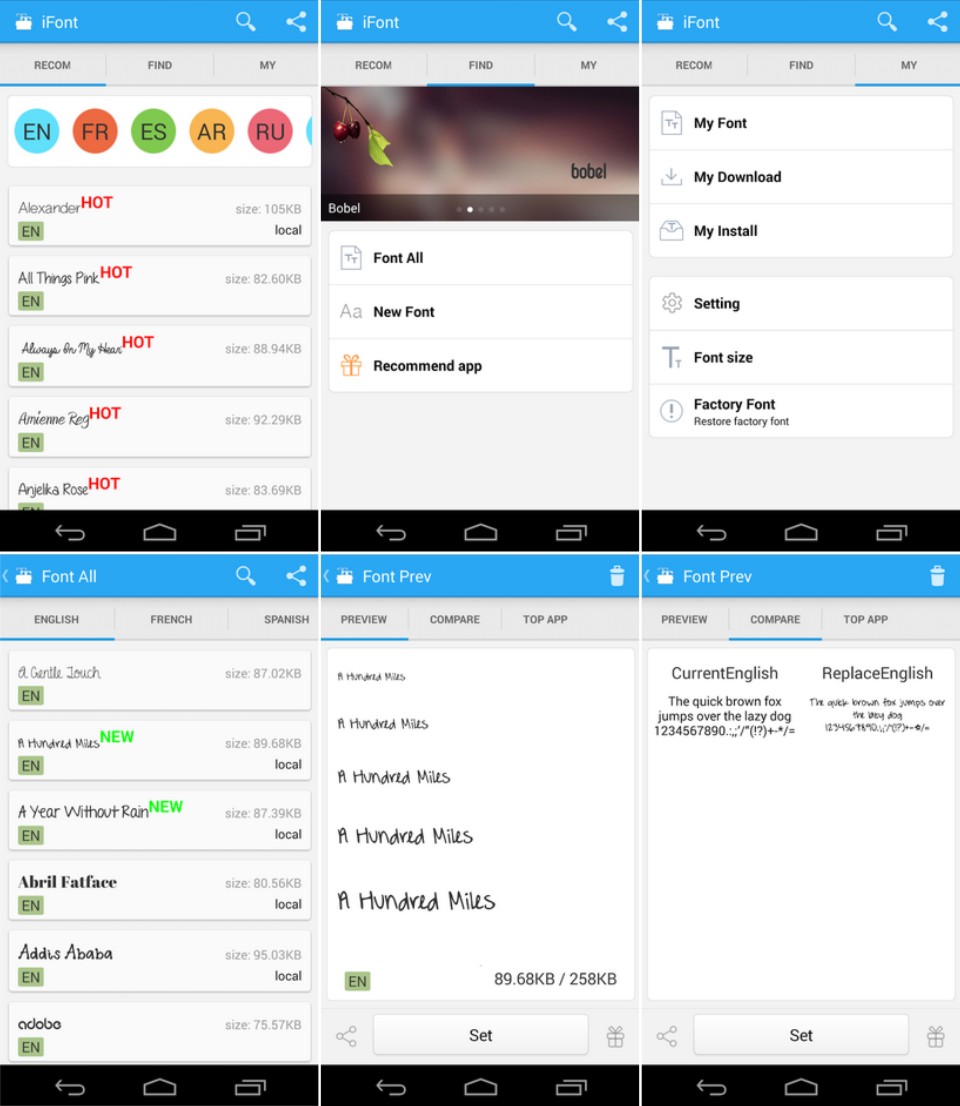 ifont cara mengubah font android