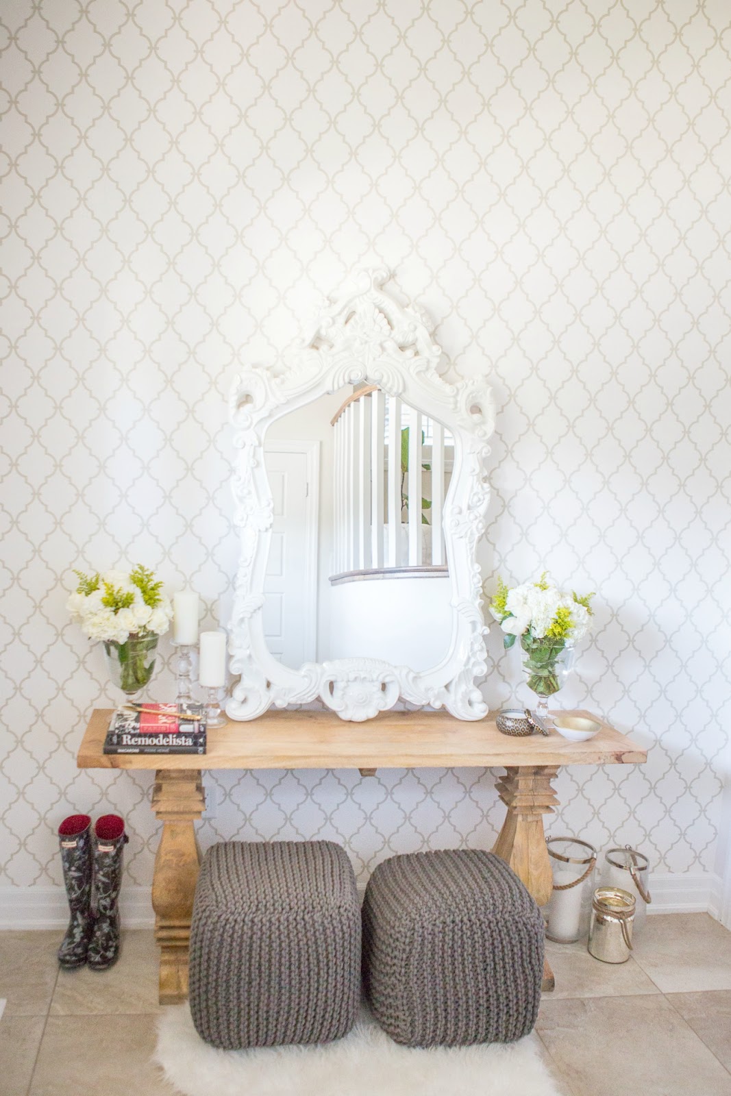 Foyer makeover with york wallcoverings ~ suburban faux pas